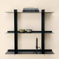Étagère murale en métal Kora 75 cm, acier thermolaqué mat, structure moderne murale solide, stable et durable, étagères murales