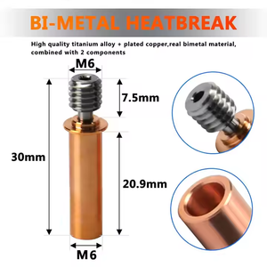 YouQi Bimetal Heatbreak (TC4 Titanium) Mise à niveau tout métal Hotend pour imprimantes 3D Ender 3/5, <span class=keywords><strong>CR</strong></span> 10/<span class=keywords><strong>CR</strong></span> <span class=keywords><strong>6</strong></span> SE - Product Image 5