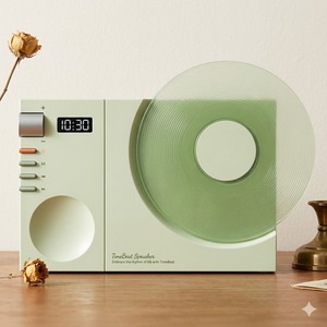 Lecteur <span class=keywords><strong>de</strong></span> disques vinyles rétro TimeBeat LK09 <span class=keywords><strong>pour</strong></span> haut-parleur V5.3 HiFi sans fil, commande vocale, carte TF, entrée AUX, son naturel, sommeil - Product Image 1