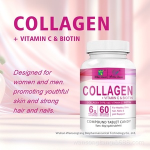 Complément alimentaire <span class=keywords><strong>en</strong></span> capsules de <span class=keywords><strong>collagène</strong></span> naturel avec vitamine C et biotine pour les soins de la peau et des cheveux, 60 comprimés - Product Image 2