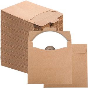 Enveloppes cadeaux personnalisées en papier kraft brun écologiques et durables de 5x5 pouces pour le stockage de DVD et de CD - Product Image 3