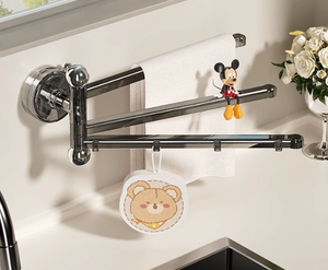 Support de rangement mural rotatif moderne-Organisateur à <span class=keywords><strong>ventouse</strong></span> réglable multipolaire, étagère de cuisine et de salon sans perçage - Product Image 2
