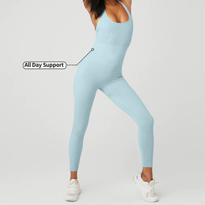 OEM nouvelle combinaison une pièce solide combinaison de sport personnalisée avec <span class=keywords><strong>ceinture</strong></span> croisée top ventes vêtements de fitness et de gym pour femmes vêtements de sport pour le yoga - Product Image 4