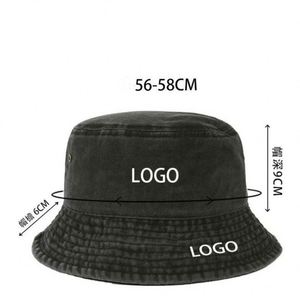 Custom Logo Wholesale Bucket Hats Washed Cotton Summer Outdoor <b>Cap</b> for Men Women Packable Travel Beach Sun Hat in <b>Plain</b> Colors - Product Image 2