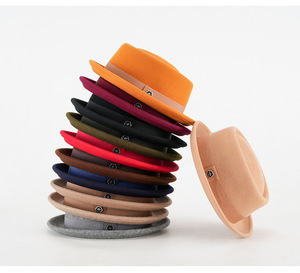 Sombrero Pork <span class=keywords><strong>Pie</strong></span> de Fieltro 100% Lana, Personalizado, Multicolor, para Otoño e Invierno, Corona Redonda, Estilo Casual, para Hombre - Product Image 3