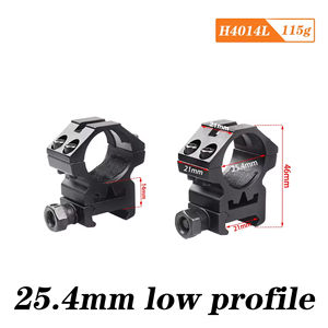 Anneaux de montage de lunette tactique classiques de 30 mm (25,4 mm, 1 pouce) à profil haut en alliage d'aluminium durable pour les sports de plein air - Product Image 3