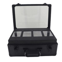 Vente en gros usine : Boîtier de rangement verrouillable en alliage d'aluminium à 4 rangées pour cartes gradées, cartes sportives sous protection et collections de cartes à collectionner