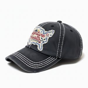 OEM Whole Sale Custom 6 Panel Unstructured Embroidery Applique Logo Washed Cotton Baseball Cap <b>Vintage</b> Worn Out Brim Dad <b>Hat</b> - Product Image 4