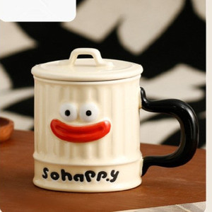 MM Personality Ugly Mouth Coffee Cup Tasse en céramique avec couvercle Water Office Funny Trend Creative Coffee Milk <span class=keywords><strong>Mug</strong></span> pour ustensiles de cuisine - Product Image 6