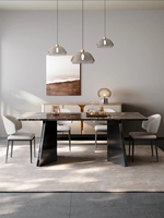 Table à manger moderne et simple en marbre avec pieds en métal, mobilier de luxe haut de gamme pour la maison et les restaurants
