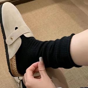 Women Mid-Calf Socks Cream Breathable Jacquard Knit Slouch Style Summer Wear - Product Image 3