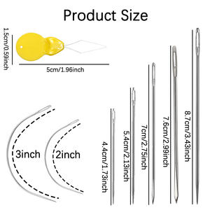 卸売16ピースシルバーレザーミシン針セット7サイズ + ひょうたん針糸ハンドソーイングエッセンシャル - Product Image 3
