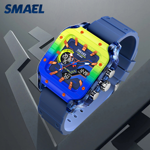 Montre homme SMAEL 8133 tendance style méca et geek, double affichage, étanche, carrée, multifonction, cadeau pour homme - Product Image 6