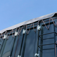 Semi-remorque benne basculante latérale à double section européenne, 5 essieux, suspension pneumatique, essieux avant et arrière relevables, 13,5 m x 2,55 m x 3,8 m