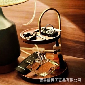 Wooden Double Layer Storage Rack Alloy <b>Desktop</b> Hotel Use Display <b>Shelf</b> - Product Image 1