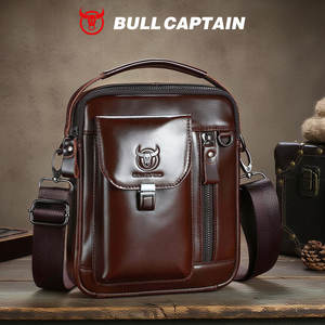 Sac à bandoulière pour homme en cuir véritable BULL CAPTAIN, sac messager, sac de travail durable, toutes saisons - Product Image 1