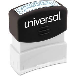 Sello Autoentintable Universal 10157 de un Solo Color Azul, con Almohadilla de Tinta de Plástico y Espuma para Uso en Oficina, Sello con Mensaje SCANNED - Product Image 1