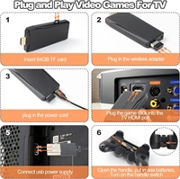 Cadeau de Noël M8 Famille TV 64G Intégré 20000 Jeux Bâton 2 Manette Sans Fil Gamepad 4K HD Console de Jeu Vidéo