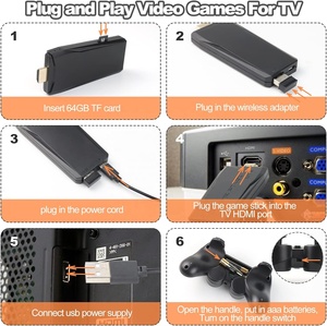 Regalo de Navidad M8 Family TV 64G incorporado 20000 juegos Stick <span class=keywords><strong>2</strong></span> controlador inalámbrico Gamepad 4K HD consola de videojuegos - Product Image 4