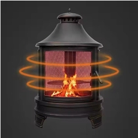 Foyer portable avec cheminée en acier à mailles de protection et accessoire de poker, adapté aux Garden Parties Camping Fire Pits