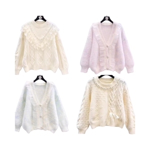 Áo len mùa đông mới dài tay nữ phong cách tiên nữ Hàn Quốc phong cách ngọt ngào lười biếng Áo len dệt kim nữ dày dặn - Product Image 1