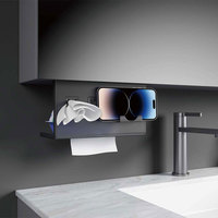 Étagères de salle de bain modernes et écologiques, réglables et étanches en plastique pour les cintres de téléphone portable, stockage de mouchoirs en papier pour hôtel