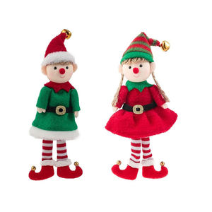 Plüsch-Weihnachtselfen-Set mit Jungen- und Mädchen-Elf, Stofftier mit biegsamen Armen und Beinen, lustige Weihnachtsdekoration - Product Image 2