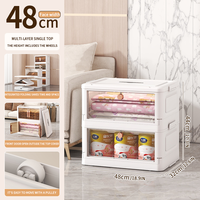 Armoire en plastique pliable multi-niveaux gain de place 48 cm de large pour vêtements, jouets, articles divers, empilable, en PP, pliable