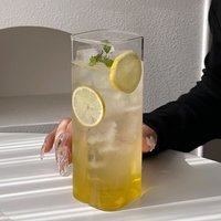 Ultradunne vierkante glazen beker, transparant, Ins-stijl, voor koffie, melk, water, dranken, Mojito, koude dranken, voor thuis en café gebruik.