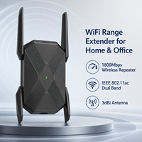 Extensor de Rango WiFi de Doble Banda 1800Mbps, Repetidor Inalámbrico de Largo Alcance, Amplificador de Red para Hogar y Oficina con LAN Gigabit