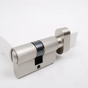 コインによって開かれたサムターンソリッド真鍮ボディのユーロバスルームシリンダーロックヨーロッパのバスルームドア用プライバシーシリンダーロック - Product Image 1