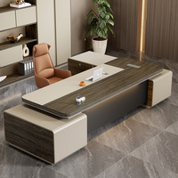 Bureau de direction en forme de L en bois de luxe de niveau E0 moderne, nouveaux meubles de bureau, design pliable pour la maison, le directeur, le PDG, le bureau du patron