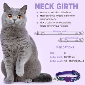Correa y Collar para Gato <span class=keywords><strong>de</strong></span> Poliéster con Estampado Personalizado, Ajustable, Reversible y Transpirable para <span class=keywords><strong>Razas</strong></span> Medianas y Pequeñas - Product Image 3