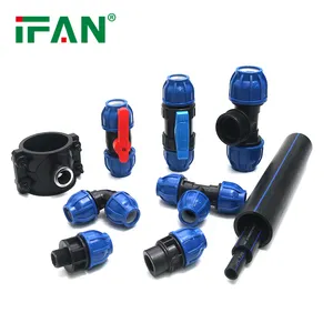 IFAN High Quality HDPE Welding Compression Fittings Poly Tube Connectors HDPE Fitting For Irrigation System