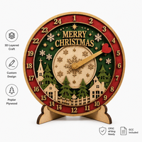 Calendrier de l'Avent de Noël 1-24 Compte à rebours |   Art en forme de cœur découpé au laser en contreplaqué de peuplier |   Décoration de maison de vacances |   Vente en gros OEM CPSC