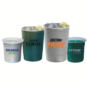 100 Vasos de Aluminio Delgados Laminados Reutilizables de Grado Alimenticio con Impresión de Logotipo Personalizado, Vasos de Acero Inoxidable de 16 oz para Fiestas - Product Image 1