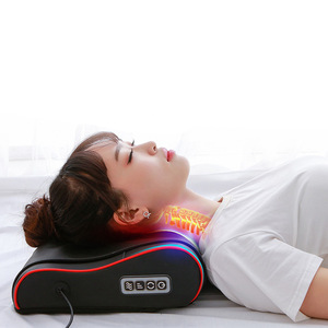 Neck Massage Pillow Black 30x23x13cm Heat Therapy For Neck Shoulder Relief With Remote Control - Product Image 1