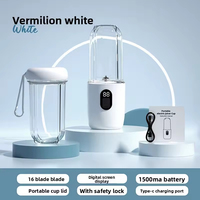 Draagbare mini-sapcentrifuge met digitaal scherm, USB-oplaadbaar, 6 roestvrijstalen messen, lekvrij, voedselveilige kunststof, geschikt voor buitengebruik