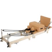 Hochleistungsfähiger, Langlebiger, Verstellbarer Pilates-Reformer aus Ahornholz, Faltbare Multifunktionale Kommerzielle Fitnessgeräte