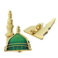 Pin Badge Mewah Warna Emas dengan Desain Kastil 3D Custom, Pin Logam Zinc Alloy Grosir untuk Topi atau Pakaian