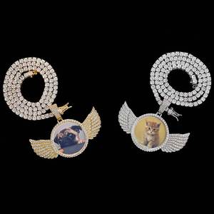 Colgante de Alas de Ángel Personalizado con Moissanita, Plata de Ley 925, VVS, Amuleto de Ángel Guardián, Certificado GRA, Estilo Hip Hop Bling - Product Image 4