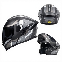 Casque unisexe à double visière style Mecha certifié DOT, convertible intégral/ouvert, pour toutes les saisons, vente en gros