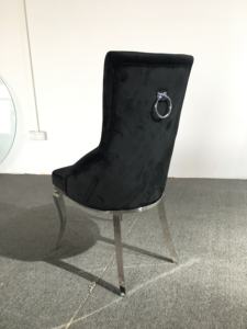 <span class=keywords><strong>Blackman</strong></span>-Silla de comedor de terciopelo, sillón de espalda alta de acero inoxidable, cromado, elegante, B8221 - Product Image 2