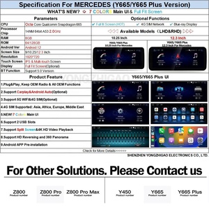 Đầu DVD ô tô Voyeego 10.25 inch dành cho Mercedes Benz A/<span class=keywords><strong>B</strong></span>/C/V/X/<span class=keywords><strong>E</strong></span>/G/CLS/GLK Class W204 W205 W176 W212 W246 W446 W463 X204 C218X218 - Product Image 4