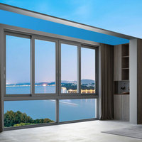 Balcon en verre double couche Extérieur Horizontal Double fenêtre en verre Terrasse Fenêtre coulissante