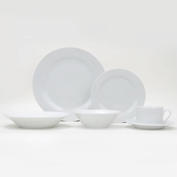 Vente en gros d'usine Vaisselle Ensemble de table à dîner en porcelaine Ensembles de vaisselle en céramique blanche pour fête ronde