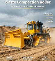 Compacteur de déchets à large largeur d'opération avec lame de bulldozer robuste pour les opérations de construction de décharges sanitaires