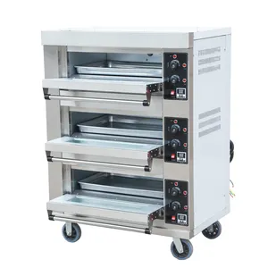 3 cubiertas 3 bandejas cocina comercial horno eléctrico máquina de panadería equipo horno para hornear pan pastel horno