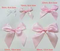 Moños de Embalaje de Poliéster Rosa Personalizables de una Sola Cara para Cajas de Regalo, Ramos de Flores, Embalaje de Chocolate