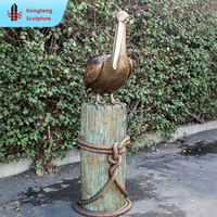 Personnalisé 	 Statue de jardin décorative en métal moulé, grande taille, style antique bronze, représentant un animal, un oiseau, un pélican